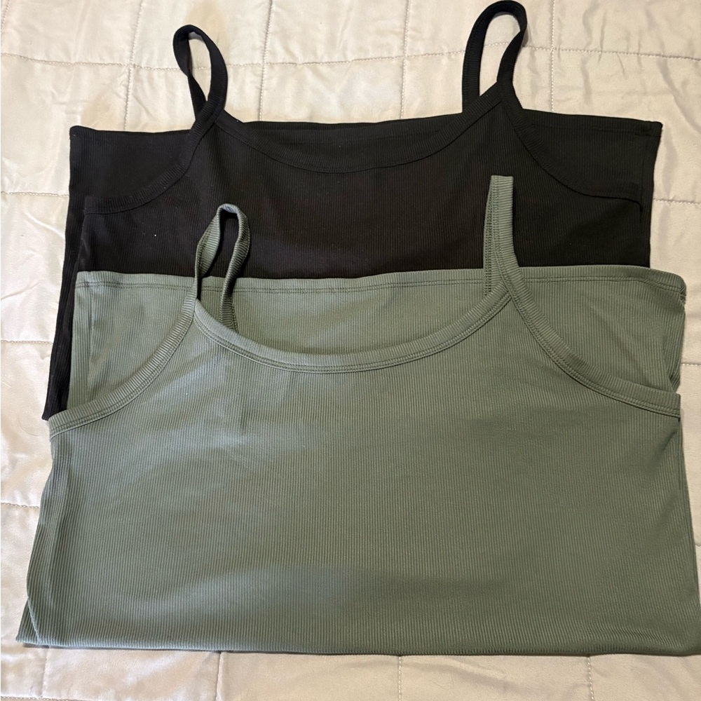 No Boundaries Black and Olive Tank Tops
